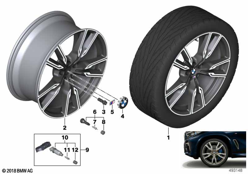 BMW lichtmetalen velg V-spaak 747M - 22"