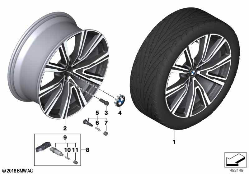 BMW lichtmetalen velg V-spaak 746I - 22"