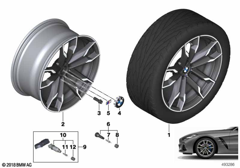 BMW lichtm.velg dubb.spaak 800M - 19"