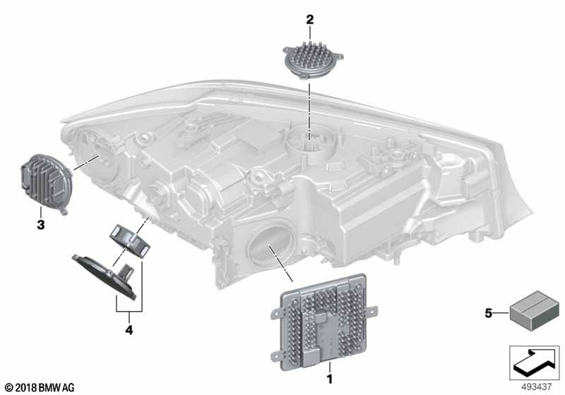 Afz. onderdelen koplamp elektronica