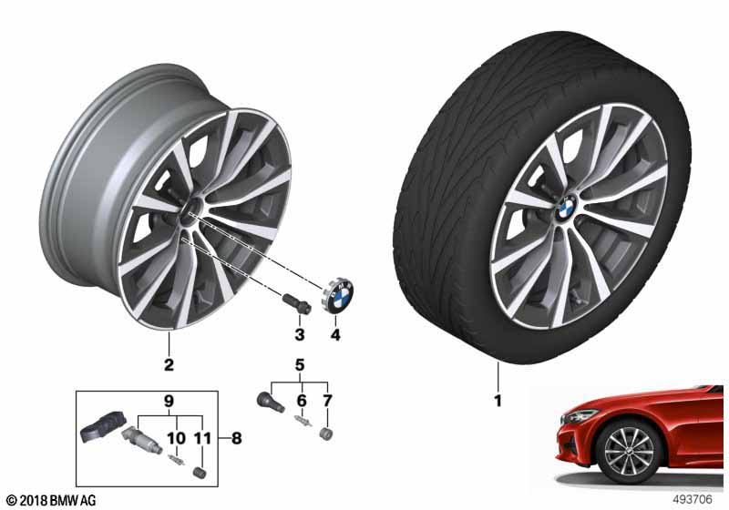 BMW lichtmet.velg V-spaak 775 - 17"