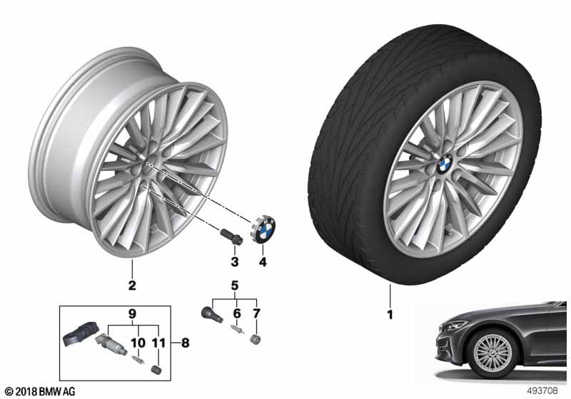 BMW lichtmet.velg dubb.spaak 771 - 17"