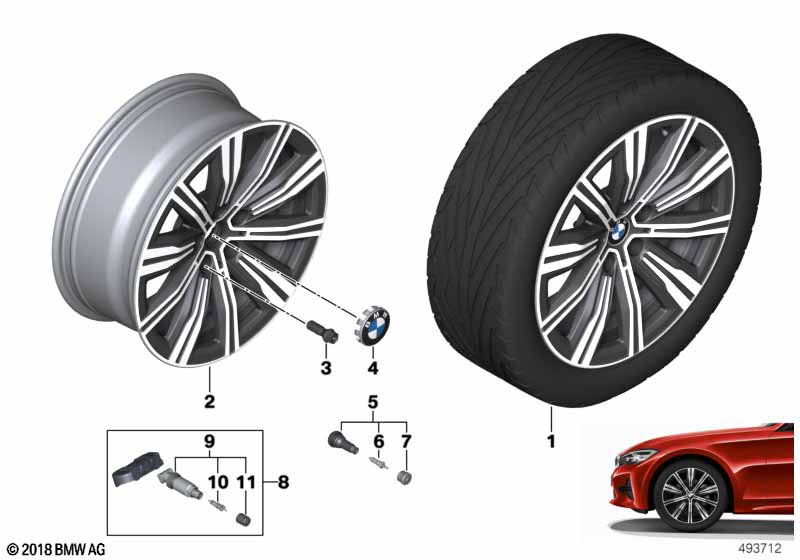 BMW lichtmet.velg dubb.spaak 782 - 18"