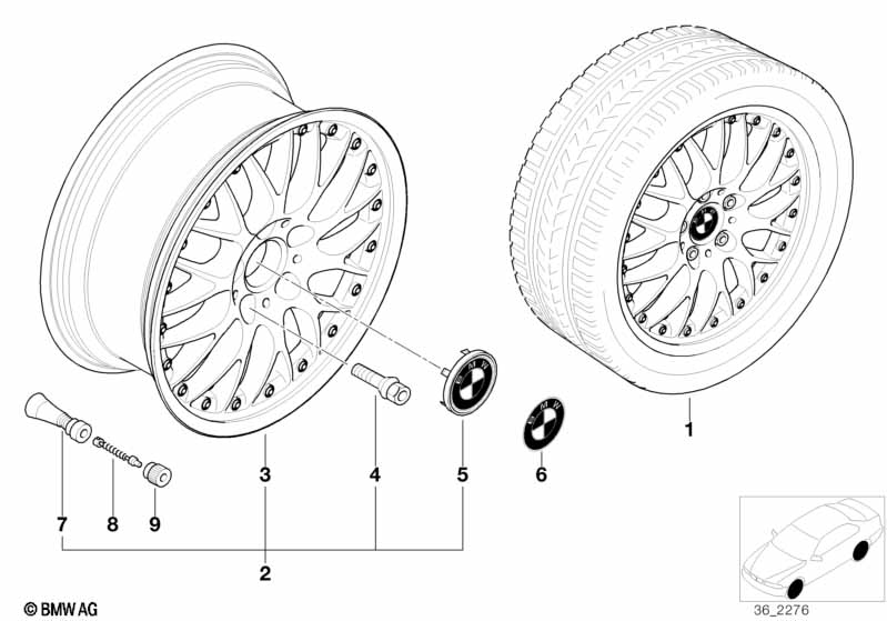 BMW wiel lichtmetaal kruissp. comp.II 42