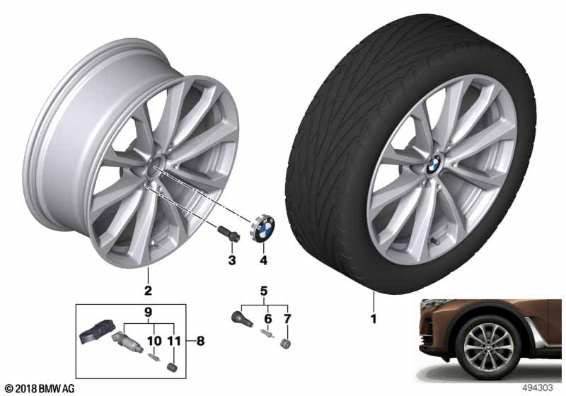 BMW lichtmet.velg V-spaak 750 - 20"