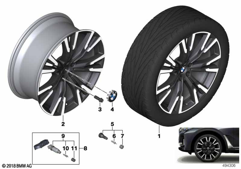 BMW lichtmet.wiel Y-spaak 756 - 22"