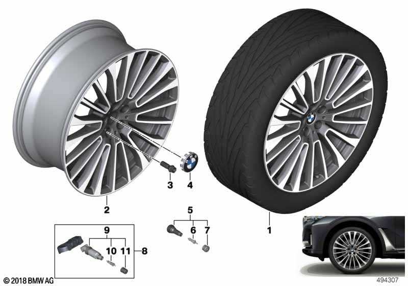 BMW lichtmet.wiel Y-spaak 757 - 22"