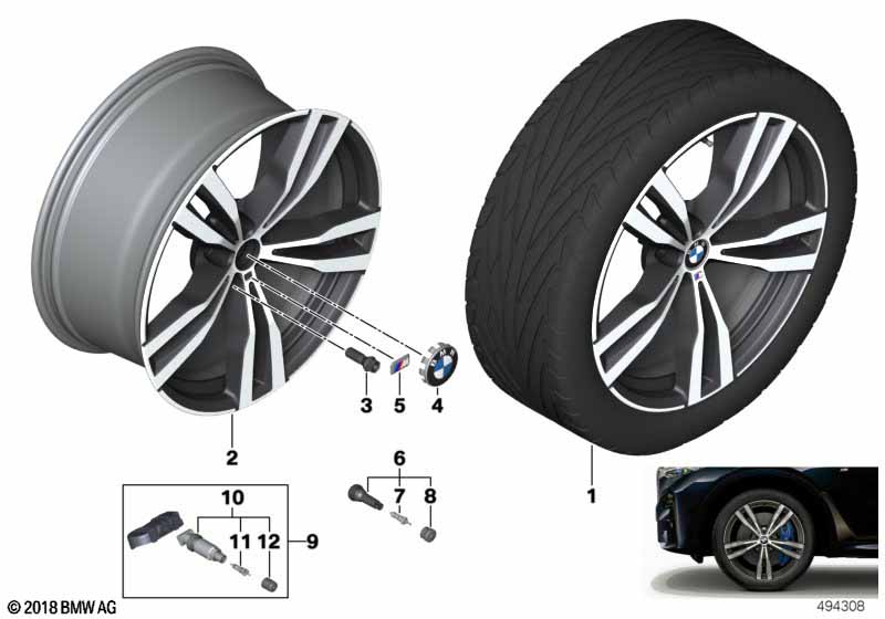 BMW lichtm.velg dubb.spaak 754M - 21"