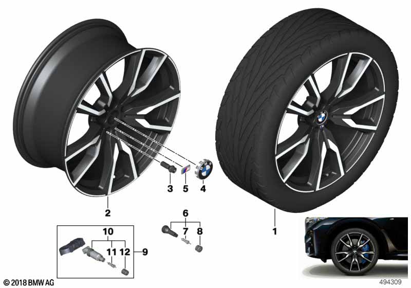 BMW lichtmetalen velg V-spaak 755M - 22"