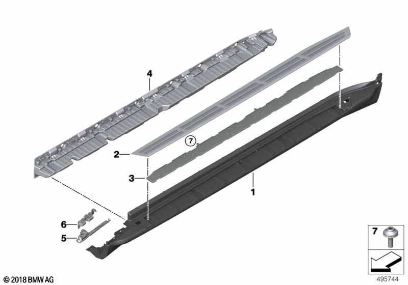 Extra set aluminium voetplank