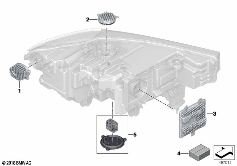 Afz. onderdelen koplamp elektronica