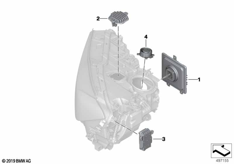 Afz. onderdelen koplamp elektronica