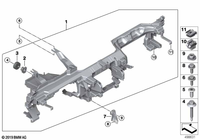 Draagbalk instrument paneel