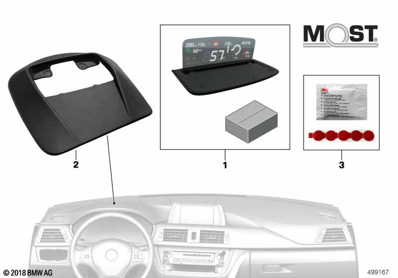 BMW Head-Up Screen voor fabrieksnavig.