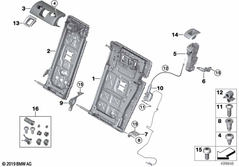 Achterbank zittingframe