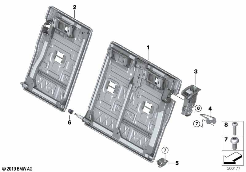 Zitting achter zittingframe basisstoel