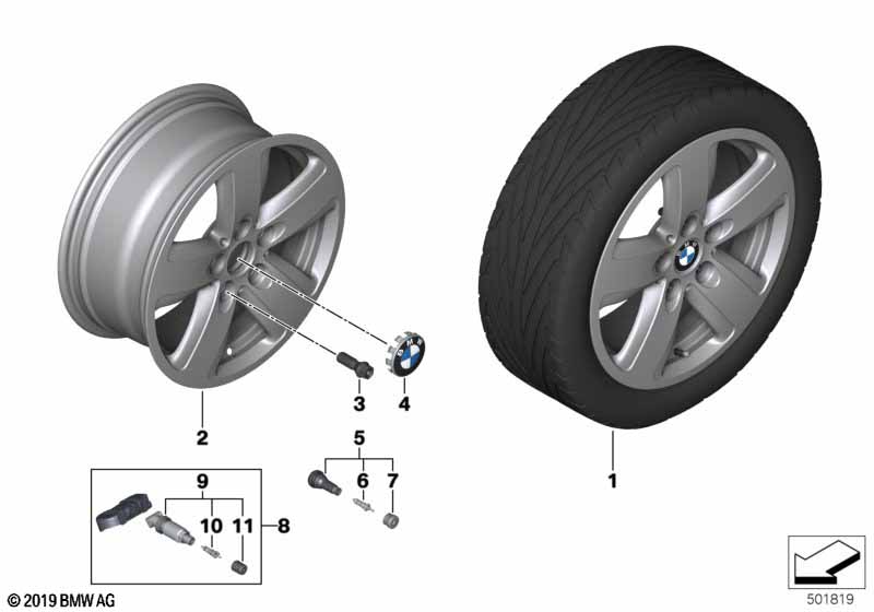 BMW lichtmet.wiel sterspaak 517 - 16"