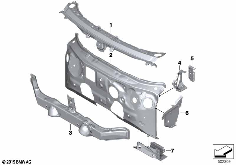 Frontwand, onderdelen