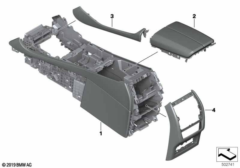 Individual middenconsole leer