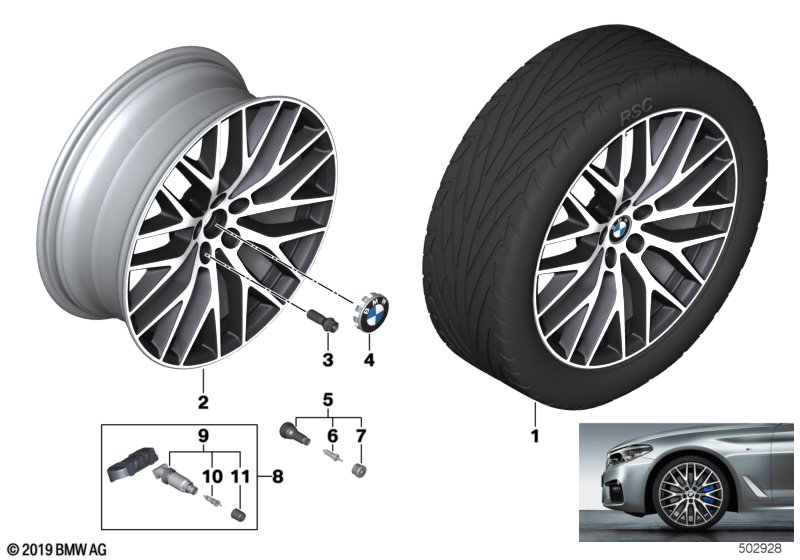 BMW lichtmet.wiel Y-spaak 636 - 20"