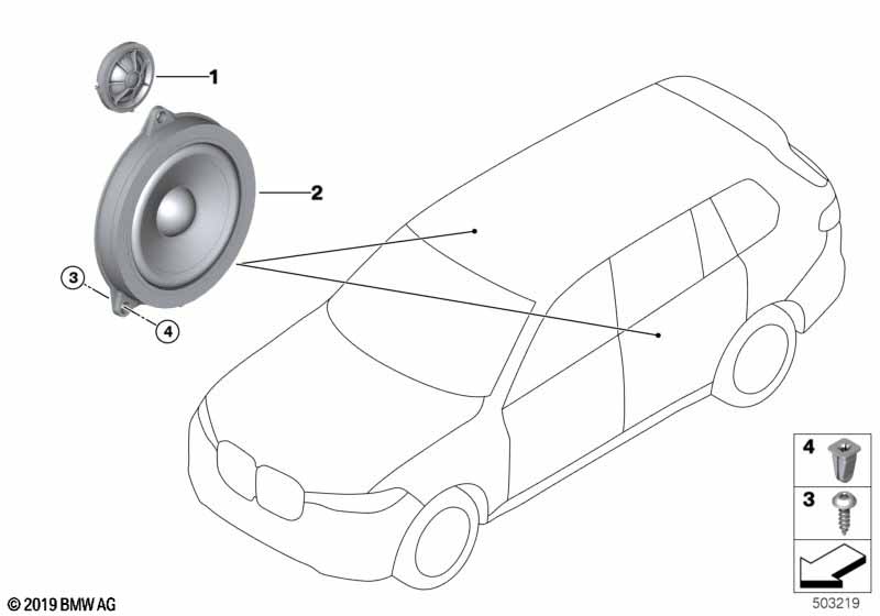 Onderdelen deur achter top-hifi-systeem