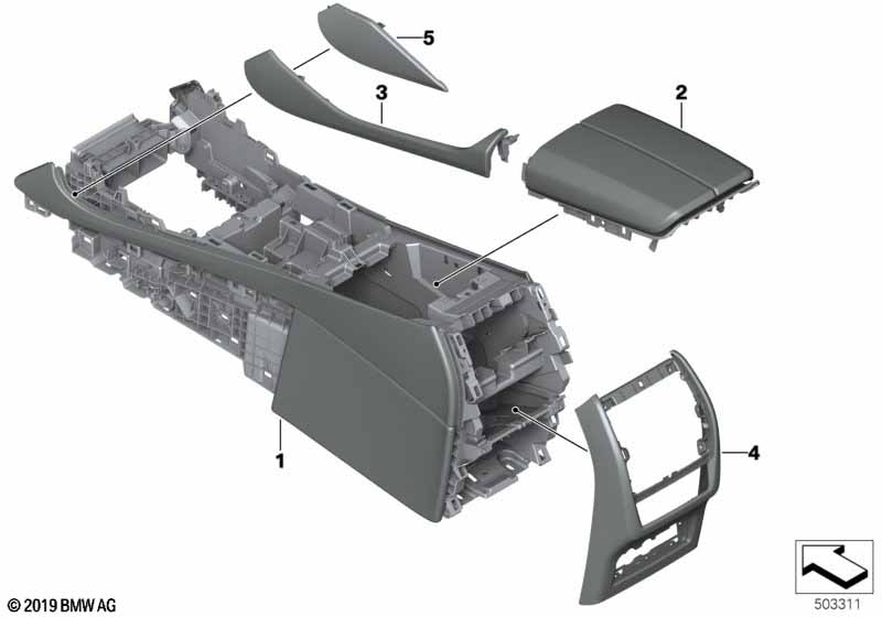 Individual middenconsole leer