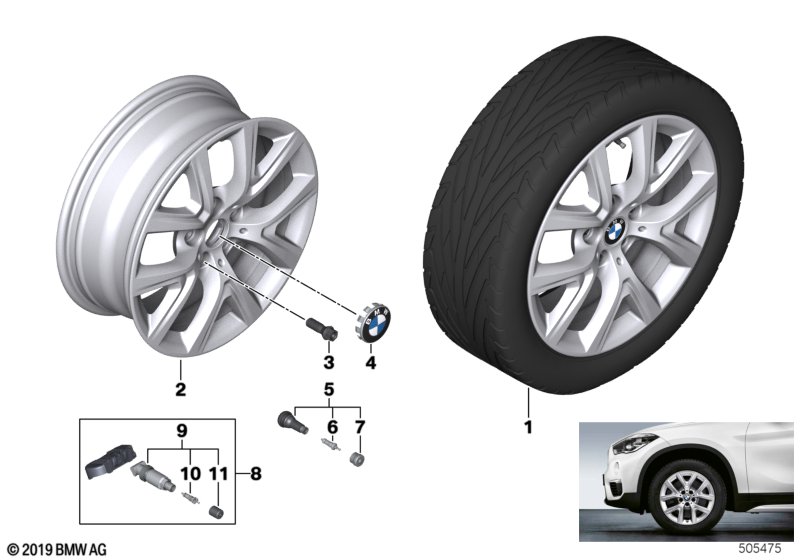 BMW LM-velg V-spaak 574 - 17" SZ