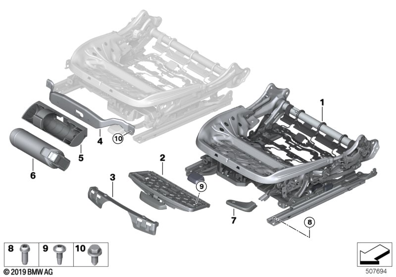 Zittingframe voorstoel handmatig