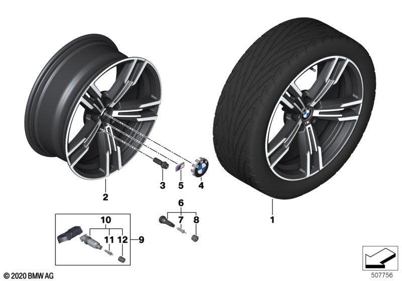 BMW LM-velg dubbele spaak 848M - 18"