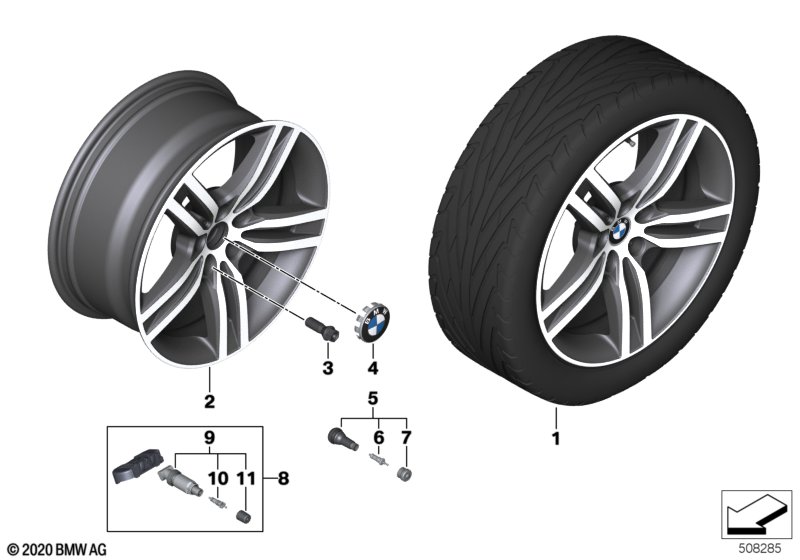 BMW lichtmet.velg dubb.spaak 844 - 18"