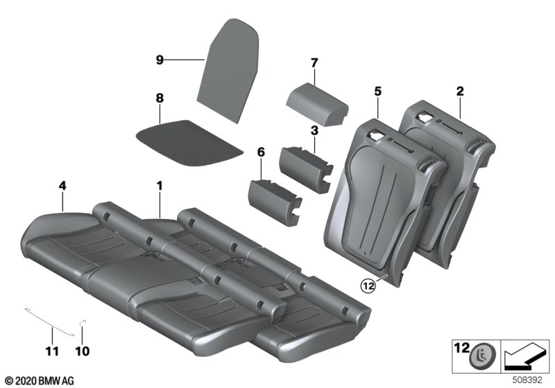 Achterstoel kussen en bekleding