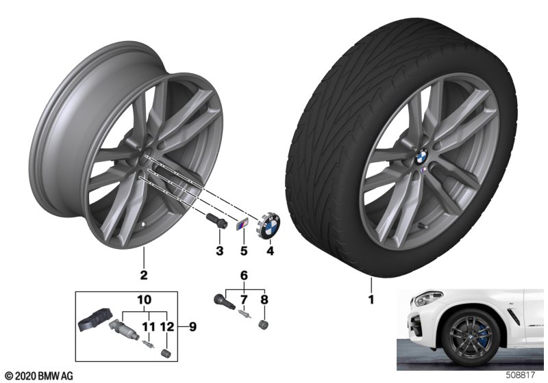 BMW LM-velg dubbele spaak 698M - 19" OA