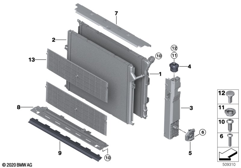 Bevestigingsdelen radiateur