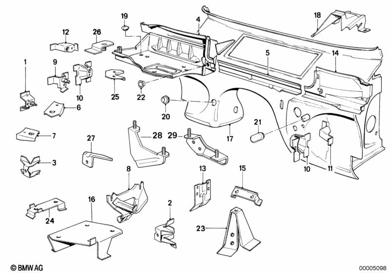 Frontwand, onderdelen