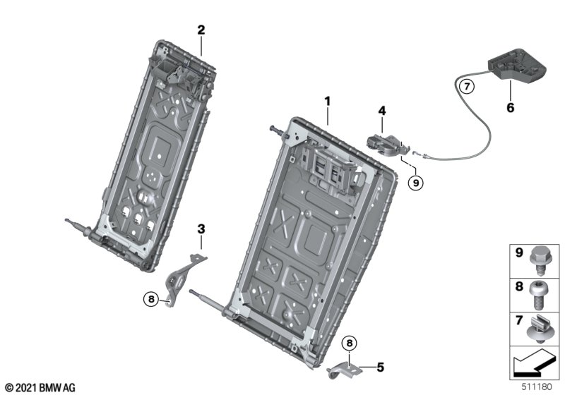 Zitting achter zittingframe basisstoel