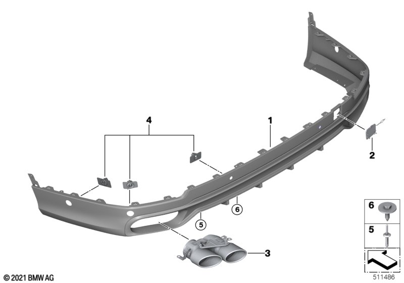 Sierafdekking bumper, achter