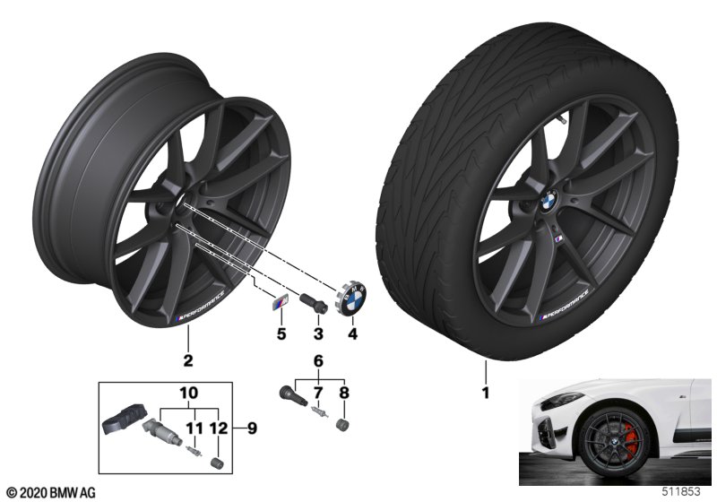 BMW LM-velg Y-spaak 898M - 19" OA