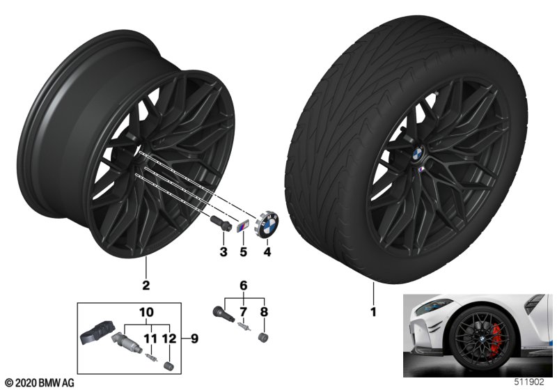 BMW LM-velg kruisspaak 1000M - 20-21" OA