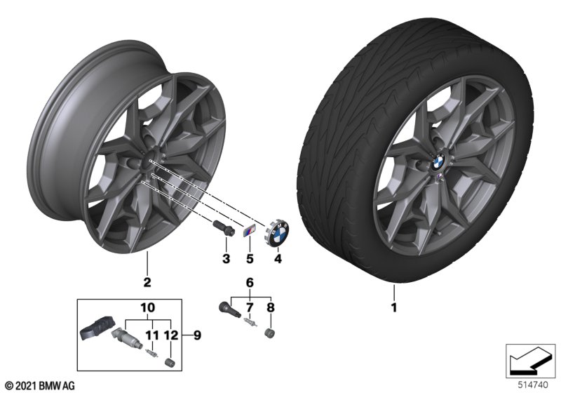 BMW LM-velg Y-spaak 887M - 19"