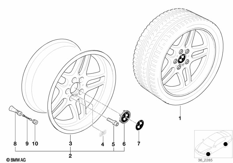 BMW wiel lichtmetaal M parallelspaak 37