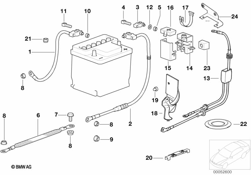 Batterijkabel(accu achter)