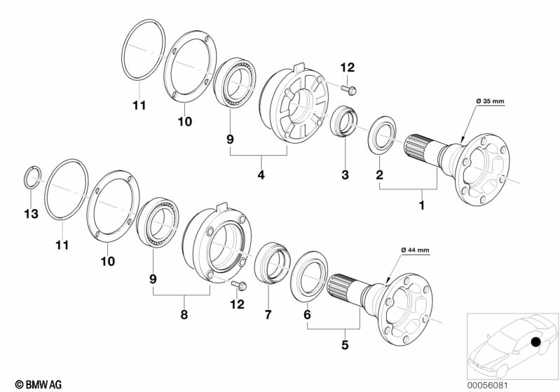 Aandrijflenslegering/keerring