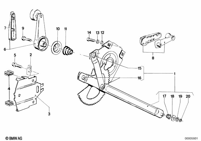 Deurvenstermechanisme achter