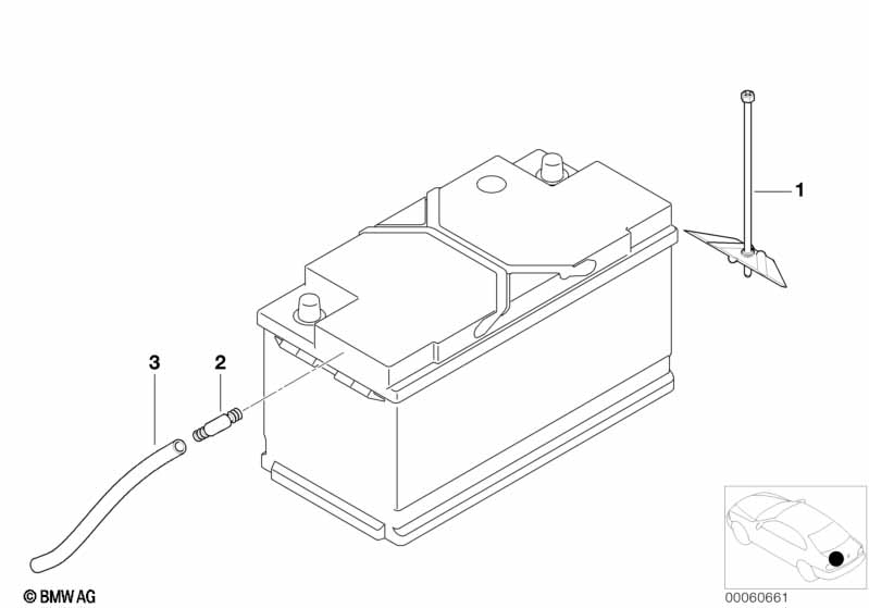 Accubevestiging en montageonderdelen