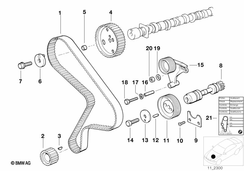 Klepbediening-tandriem