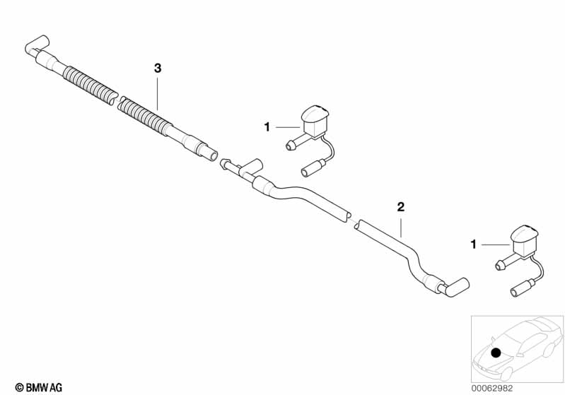 Onderdelen v ruitesproeier