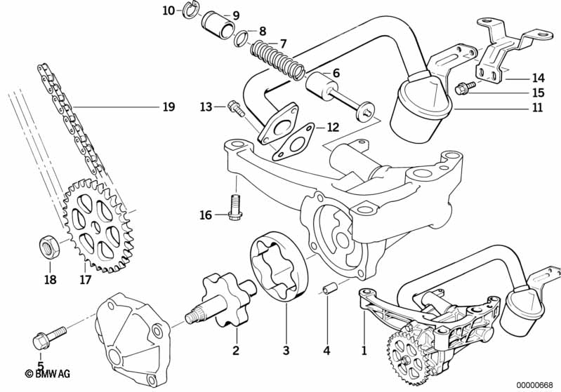 Olievoorziening/Oliepomp m aandrijving