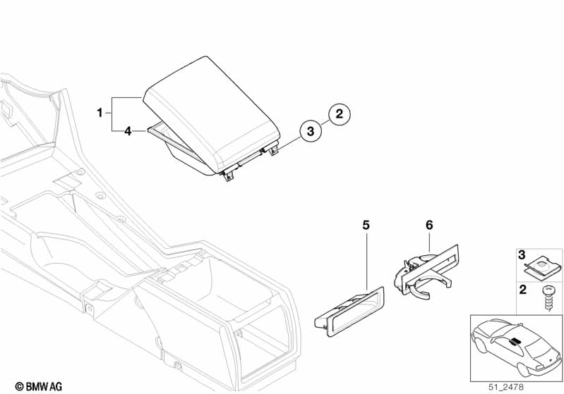 Aanbouwdelen middenconsole achter