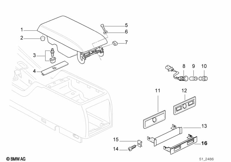 Aanbouwdelen middenconsole achter