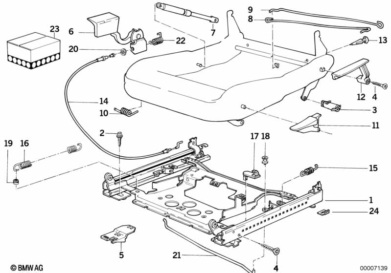 Zitting voor rail zitting mech./onderdel